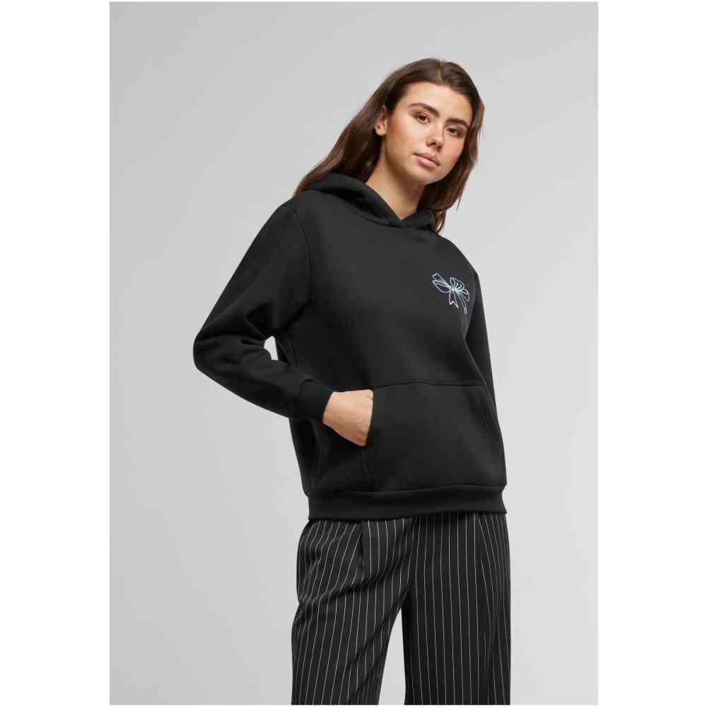 Miss Tee - Good Vibes Bow Fluffy Hoodie/trui - Zwart